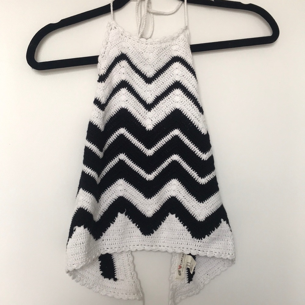 Crochet backless crop top